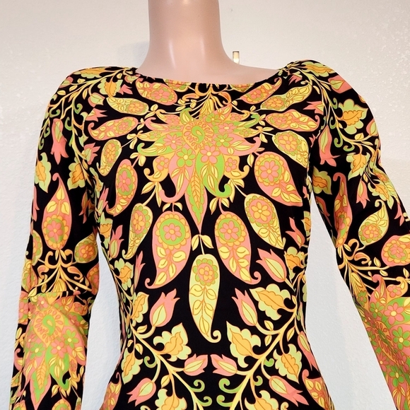 ZARA Women’s Long Sleeve Printed Multicolor Boho Mini Dress Sz S - Picture 2 of 10